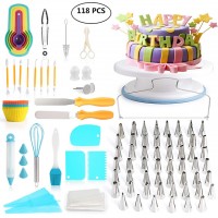 2019 Stainless Steel Tips for Kid Cupcake Icing Pastry Cake Spinner Stand Cake Turntable cake tools